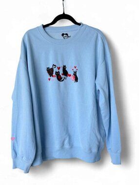 Light Blue Cat Crewneck